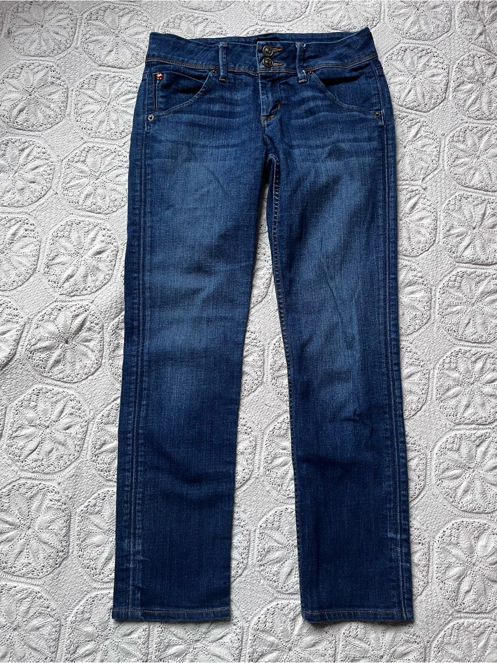 Hudson Collin flap skinny jean size 26 dark wash button slim fit denim